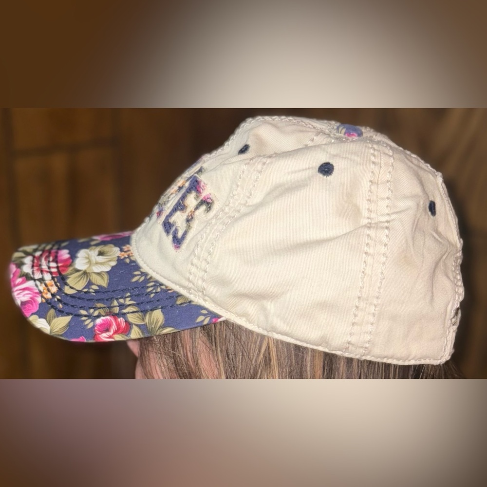 Robin Ruth LOS ANGELES ORIGINAL Floral Distressed Baseball Hat OSFA - Picture 4 of 7
